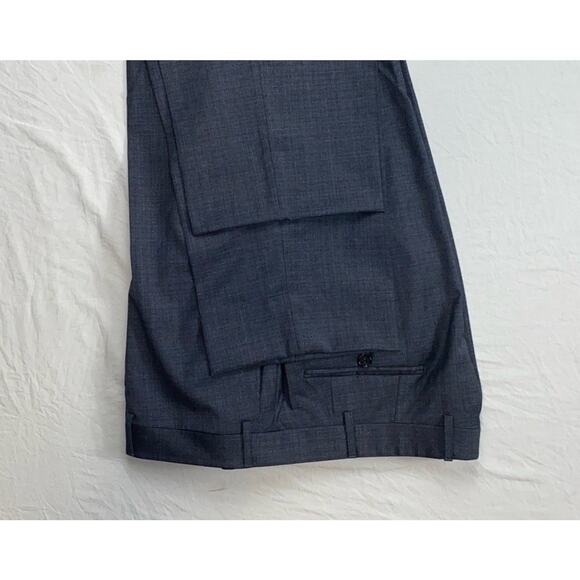 Canali Italy Flat Front 100% Wool Dress Pants, Slacks. Heather Gray/Blue, 38X31. - Picture 4 of 9